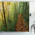 thumbnail image 1 of Ambesonne Nature Shower Curtain, Forest Path View, 69"Wx75"L, Green Yellow, 1 of 5