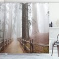 thumbnail image 1 of Ambesonne Nature Shower Curtain, Forest in Foggy Morning, 69"Wx75"L, Grey Brown, 1 of 5