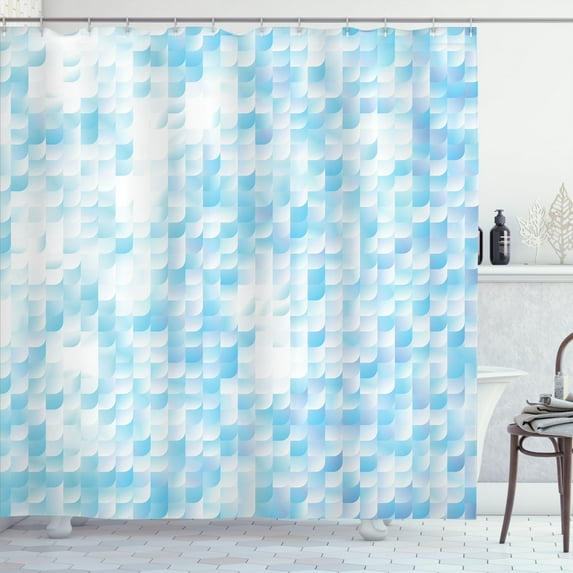 Ambesonne Nature Shower Curtain, Glisten Fish Sunlight, 69"Wx84"L, Blue Purple White