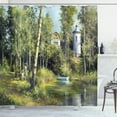 thumbnail image 1 of Ambesonne Nature Shower Curtain, House in Forest, 69"Wx70"L, Green, 1 of 5