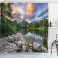 thumbnail image 1 of Ambesonne Nature Shower Curtain, Lake by Forest Mountain, 69"Wx75"L, Multicolor, 1 of 3