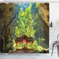 thumbnail image 1 of Ambesonne Nature Shower Curtain, Latent Pavillion Cliff, 69"Wx75"L, Multicolor, 1 of 5