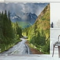 thumbnail image 1 of Ambesonne Nature Shower Curtain, Mountain Landscape Road, 69"Wx84"L, Green Grey Brown, 1 of 5