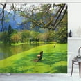 thumbnail image 1 of Ambesonne Nature Shower Curtain, Panoramic Public Wiev, 69"Wx75"L, Lime Green Violet Blue, 1 of 5