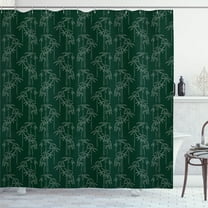 Ambesonne Nature Shower Curtain, Pattern of Tree Outlines, 69"Wx75"L, Dark Sea Green and Emerald