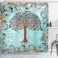 thumbnail image 1 of Ambesonne Nature Shower Curtain, Peacock Feathers Motif Tree, 69"Wx75"L, Pale Seafoam, 1 of 4