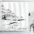 thumbnail image 1 of Ambesonne Nature Shower Curtain, Pine Forest Countryside, 69"Wx70"L, Black White, 1 of 5