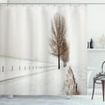 thumbnail image 1 of Ambesonne Nature Shower Curtain, Snow Winter Frozen, 69"Wx84"L, White Brown, 1 of 5