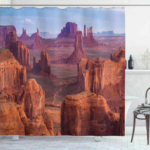 Ambesonne Nature Shower Curtain, South American Scenery, 69"Wx84"L, Brown Blue