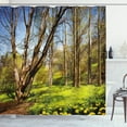 thumbnail image 1 of Ambesonne Nature Shower Curtain, Spring Forest Flowers, 69"Wx70"L, Yellow Blue Brown, 1 of 3