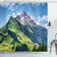 thumbnail image 1 of Ambesonne Nature Shower Curtain, Spring Scene Mountain, 69"Wx84"L, Green Blue, 1 of 5