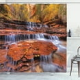 thumbnail image 1 of Ambesonne Nature Shower Curtain, Waterfall Autumn, 69"Wx75"L, Brown, 1 of 5