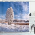 thumbnail image 1 of Ambesonne Nature Shower Curtain, Winter Snow Landscape, 69"Wx70"L, Turquoise Avocado Green, 1 of 5