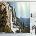 thumbnail image 1 of Ambesonne Nature Shower Curtain, Yosemite Falls Mountain, 69"Wx70"L, Green, 1 of 5