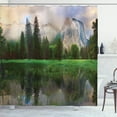 thumbnail image 1 of Ambesonne Nature Shower Curtain, Yosemite Tree, 69"Wx70"L, Beige Green, 1 of 5