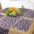 thumbnail image 1 of Ambesonne Nature Table Runner & Placemats, Dark Purple Leaves Pattern, Placemat 4 pcs + Runner 12"x90", Purple and Cream, 1 of 2