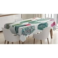 thumbnail image 1 of Ambesonne Nature Tablecloth Rectangular Table Cover, Botanic Herbal Cartoon, 60"x90", Green and Pink, 1 of 4