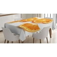 thumbnail image 1 of Ambesonne Nature Tablecloth Rectangular Table Cover, Citrus Orange Tangerine Art, 60"x90", Marigold and White, 1 of 3
