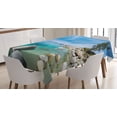 thumbnail image 1 of Ambesonne Nature Tablecloth Rectangular Table Cover, Coastal Tropical Tahoe, 60"x84", Blue Grey, 1 of 3