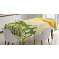 thumbnail image 1 of Ambesonne Nature Tablecloth Rectangular Table Cover, Daisy Flower Field Sun, 60"x84", Earth Yellow Lime Green, 1 of 3