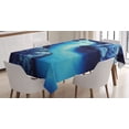 thumbnail image 1 of Ambesonne Nature Tablecloth Rectangular Table Cover, Frozen Lake in Winter, 52"x70", Blue and Black, 1 of 4