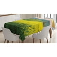 thumbnail image 1 of Ambesonne Nature Tablecloth Rectangular Table Cover, Hills Valley Sunrise, 60"x90", Yellow Green, 1 of 4