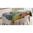 thumbnail image 1 of Ambesonne Nature Tablecloth Rectangular Table Cover, Idyllic Lake Waterfall, 52"x70", Multicolor, 1 of 3