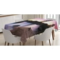 thumbnail image 1 of Ambesonne Nature Tablecloth Rectangular Table Cover, Landscape Lake Tahoe, 60"x90", Dark Brown Peach, 1 of 4