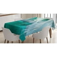 thumbnail image 1 of Ambesonne Nature Tablecloth Rectangular Table Cover, Marble Caves Lake, 60"x84", Turquoise Grey, 1 of 4