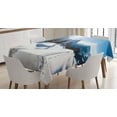 thumbnail image 1 of Ambesonne Nature Tablecloth Rectangular Table Cover, Mountain Pine Trees, 52"x70", White Blue, 1 of 4