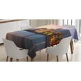 thumbnail image 1 of Ambesonne Nature Tablecloth Rectangular Table Cover, Old Mediterranean Town, 60"x90", Peach Yellow, 1 of 4
