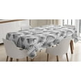 thumbnail image 1 of Ambesonne Nature Tablecloth Rectangular Table Cover, Palm Leaf Botanic Island, 60"x84", Dimgrey and White, 1 of 3