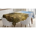thumbnail image 1 of Ambesonne Nature Tablecloth Rectangular Table Cover, Park in Czech Republic, 60"x84", Olive Green Sky Blue, 1 of 4