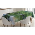 thumbnail image 1 of Ambesonne Nature Tablecloth Rectangular Table Cover, River Landscape Trees, 60"x90", Green, 1 of 4