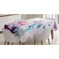 thumbnail image 1 of Ambesonne Nature Tablecloth Rectangular Table Cover, Spring Style Design, 60"x84", Lilac Pink Sky Blue, 1 of 4