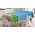 thumbnail image 1 of Ambesonne Nature Tablecloth Rectangular Table Cover, Sunny Sky Clouds Daisy, 52"x70", Sky Blue Green Cream, 1 of 4