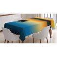 thumbnail image 1 of Ambesonne Nature Tablecloth Rectangular Table Cover, Sunset at Lake Fishing, 60"x90", Orange Blue, 1 of 3
