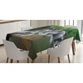 thumbnail image 1 of Ambesonne Nature Tablecloth Rectangular Table Cover, Tropical Forest Scenery, 60"x84", Forest Green Brown White, 1 of 4