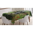 thumbnail image 1 of Ambesonne Nature Tablecloth Rectangular Table Cover, Waterfall Garden, 60"x90", Green White, 1 of 4