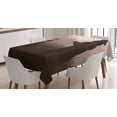 thumbnail image 1 of Ambesonne Nature Tablecloth Rectangular Table Cover, Wild Bear Night Jungle, 60"x90", Army Green Pale Peach, 1 of 3