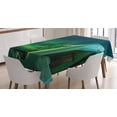 thumbnail image 1 of Ambesonne Nature Tablecloth Rectangular Table Cover, Wooden House Winter, 60"x84", Dark Blue Jade Green, 1 of 3