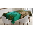 thumbnail image 1 of Ambesonne Nature Tablecloth Rectangular Table Cover, Yacht on Sea Scenic View, 60"x90", Green Aqua Blue, 1 of 4