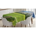 thumbnail image 1 of Ambesonne Nature Tablecloth Rectangular Table Cover, Yosemite Falls Country, 60"x84", Green Blue, 1 of 4