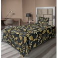 thumbnail image 1 of Ambesonne Nature Themed Fitted & Flat Sheet with Sham 3 Pcs Set, Bumblebee Exotic Art, Twin XL, Purpleblue Sand Brown, 1 of 1