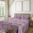 thumbnail image 1 of Ambesonne Nature Themed Fitted & Flat Sheet with Shams 4 Pcs Set, Garden Spring Boho, Calking, Pale Lilac Marigold, 1 of 5