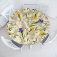 thumbnail image 1 of Ambesonne Nature Themed Fitted Round Tablecloth, Spring Butterfly Bees, 40"- 44" Diameter, Cream Mustard Blue Violet, 1 of 5
