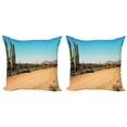 thumbnail image 1 of Ambesonne Nature Throw Pillow Cover 2 Pack, American Desert Cactus, 18", Multicolor, 1 of 2