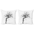 thumbnail image 1 of Ambesonne Nature Throw Pillow Cover 2 Pack, Autumn Tree Dry Branches, 24", Black White, 1 of 7