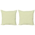 thumbnail image 1 of Ambesonne Nature Throw Pillow Cover 2 Pack, Geometric Spring Leaves, 18", Green White, 1 of 2