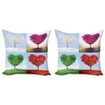 thumbnail image 1 of Ambesonne Nature Throw Pillow Cover 2 Pack, Heart Trees Pattern, 16", Multicolor, 1 of 5